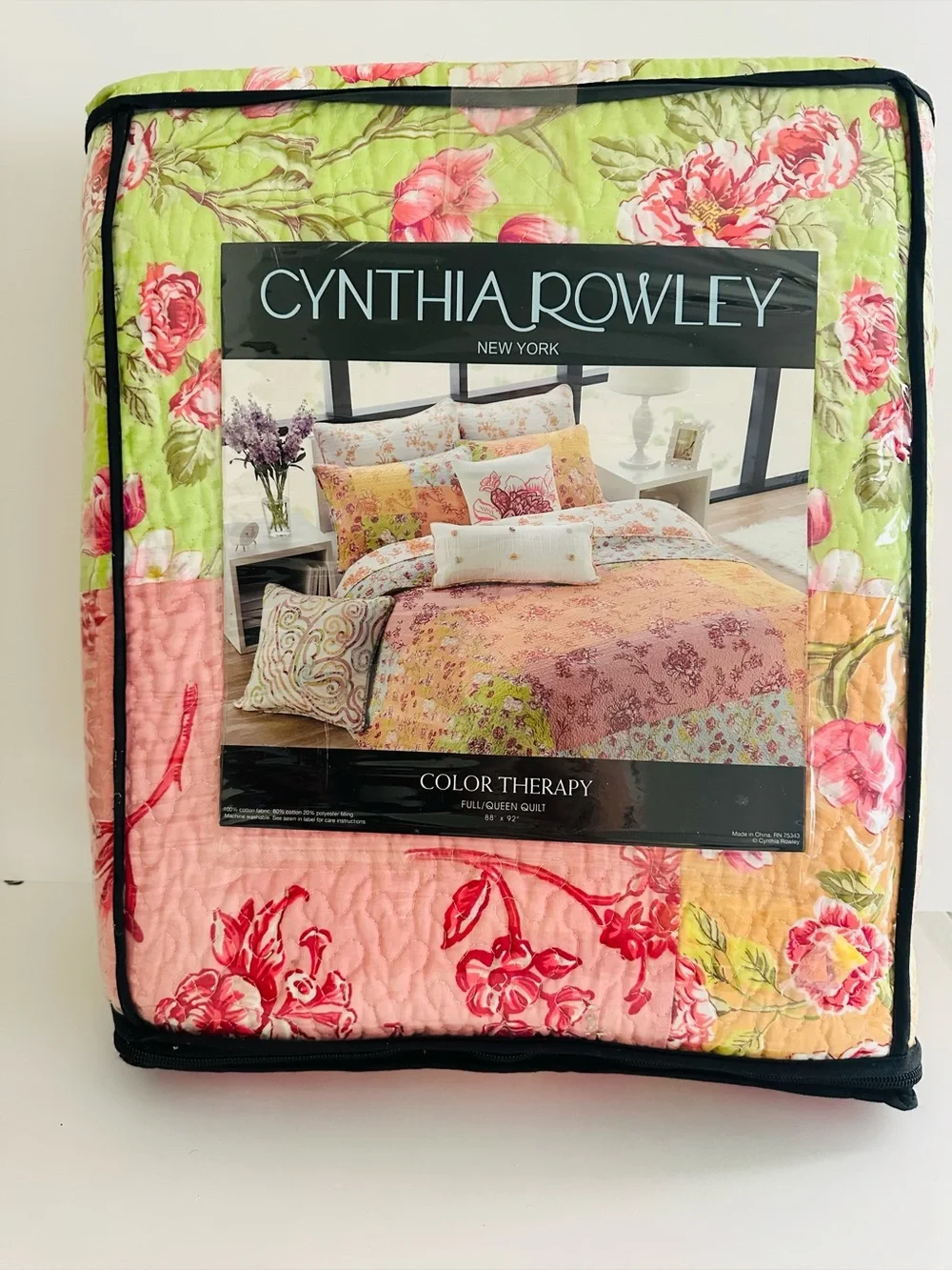 Cynthia Rowley Color Therapy Floral Multicolor Quilt Full/Queen